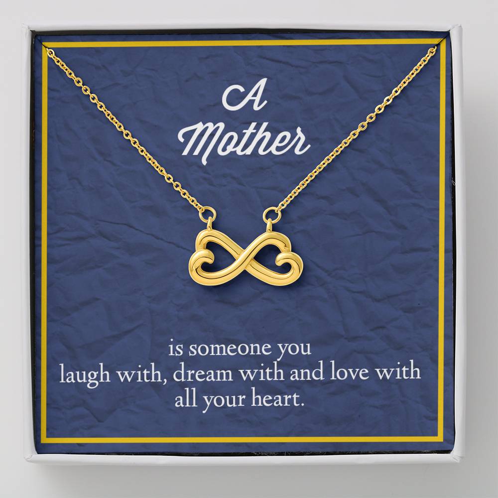 A Mother Is Someone You Love With All Your Heart Infinity Hearts Necklace
