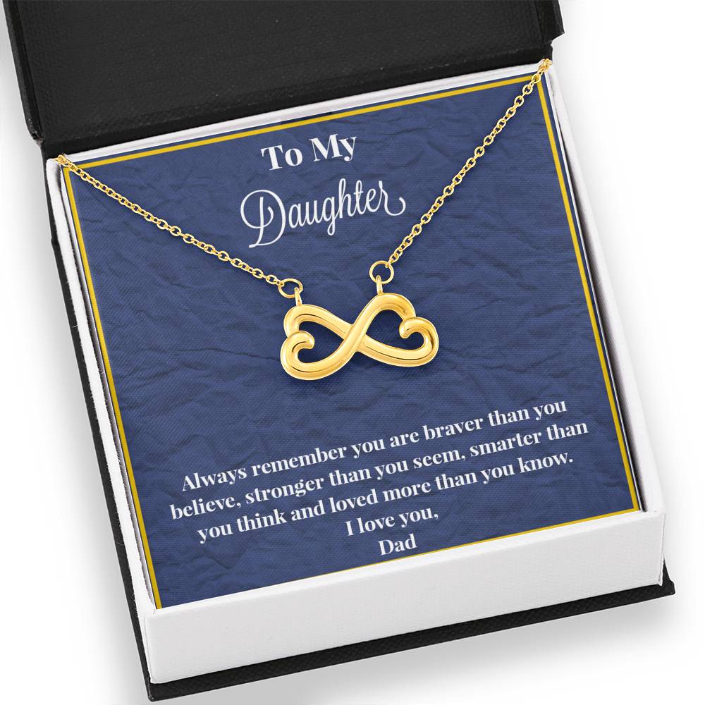 To My Daughter Always Remember Infinity Hearts Necklace
