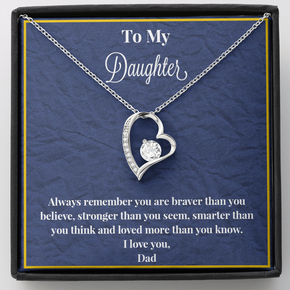 To My Daughter Always Remember Forever Love Necklace