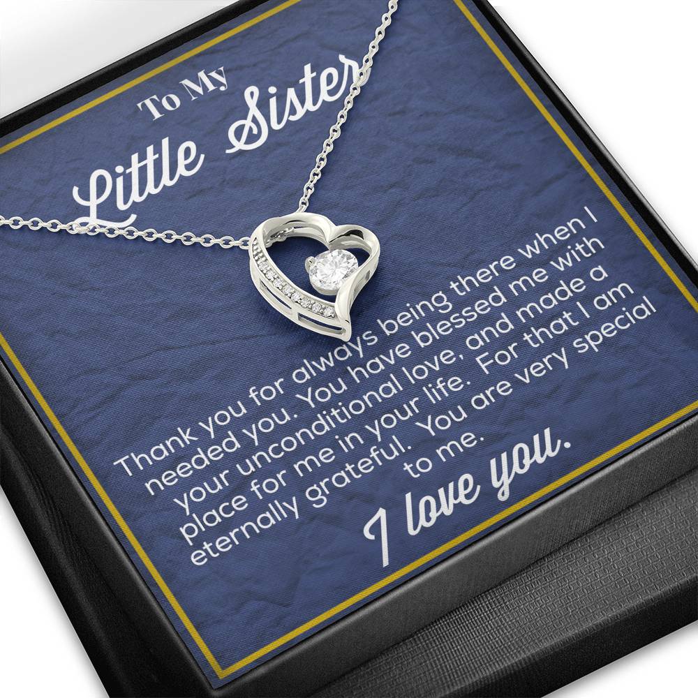 To My Little Sister Forever Love Necklace