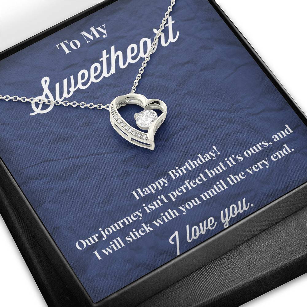 Happy Birthday To My Sweetheart Forever Love Necklace - Sweetheart Necklace - Jewelry for Wife - Necklace for Wife
