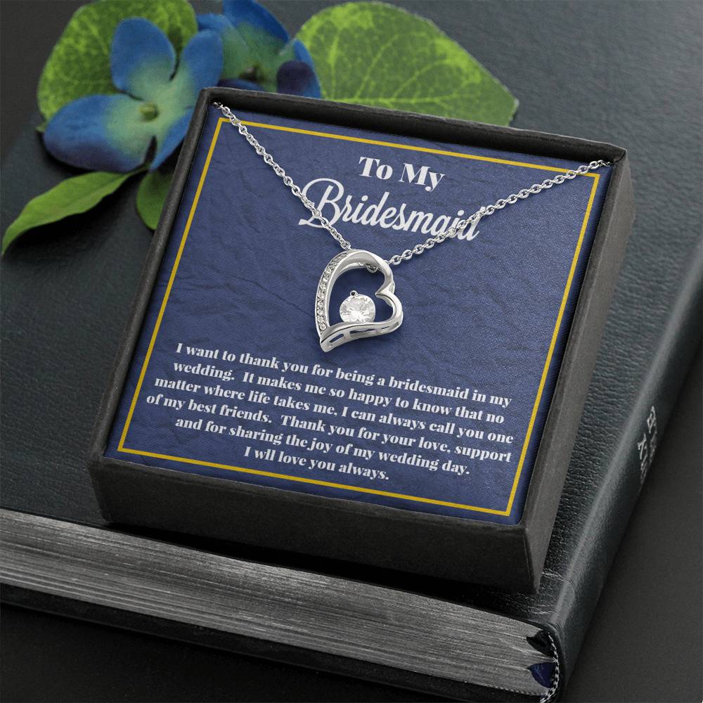 To My Bridesmaid Forever Love Necklace
