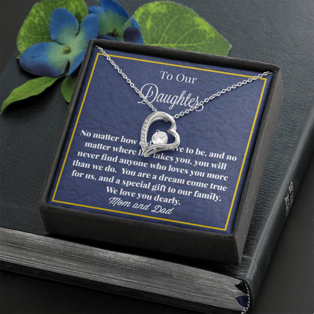 To Our Daughter Double Hearts Necklace