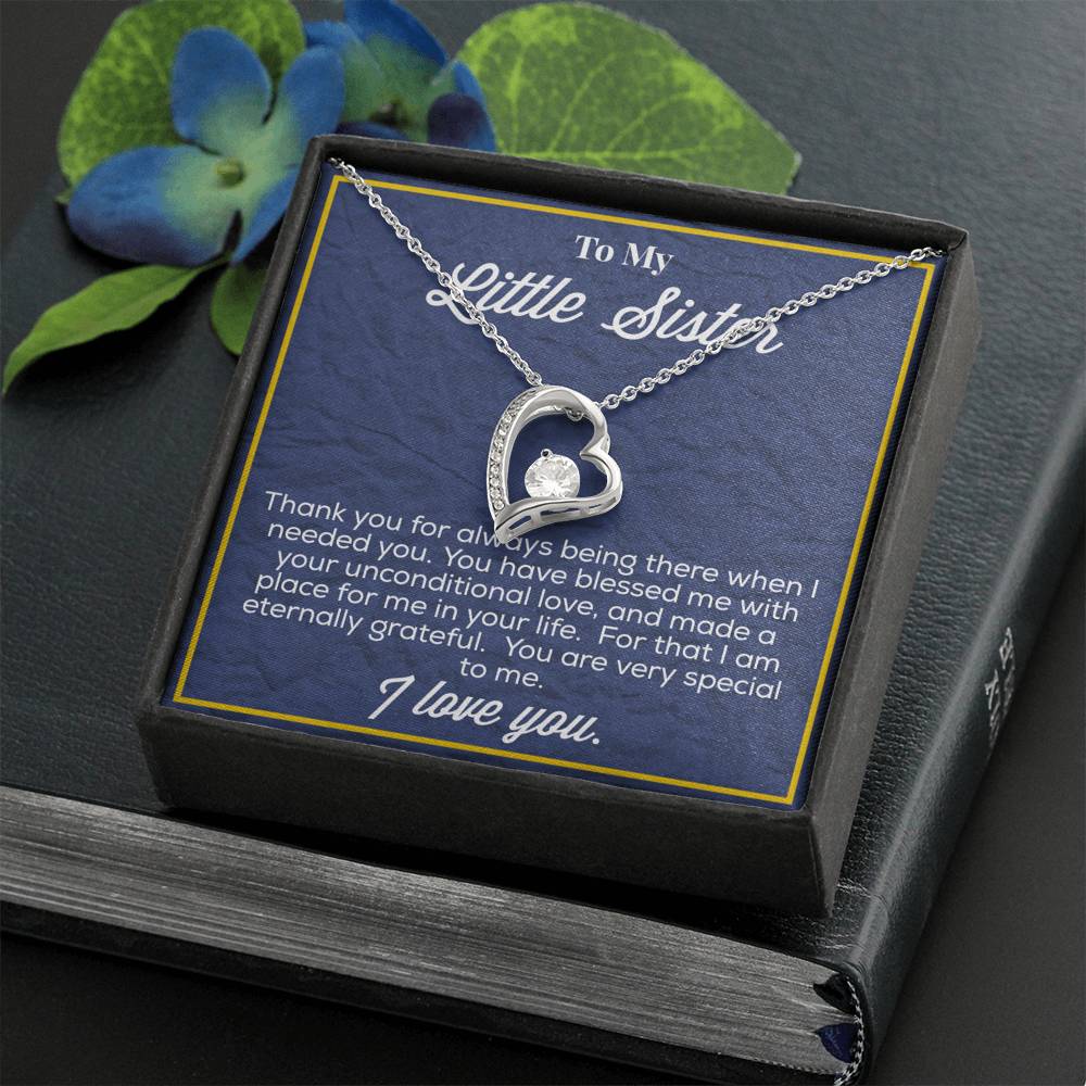 To My Little Sister Forever Love Necklace