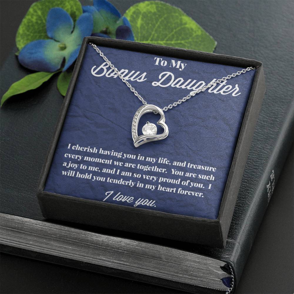To My Bonus Daughter Forever Love Necklace, Stepdaughter Necklace, Bonus Daughter Jewelry, Nonbiological Daughter Necklace