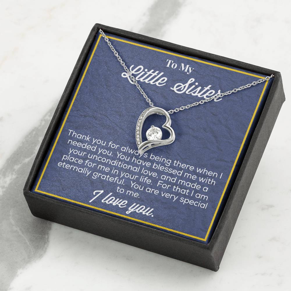 To My Little Sister Forever Love Necklace