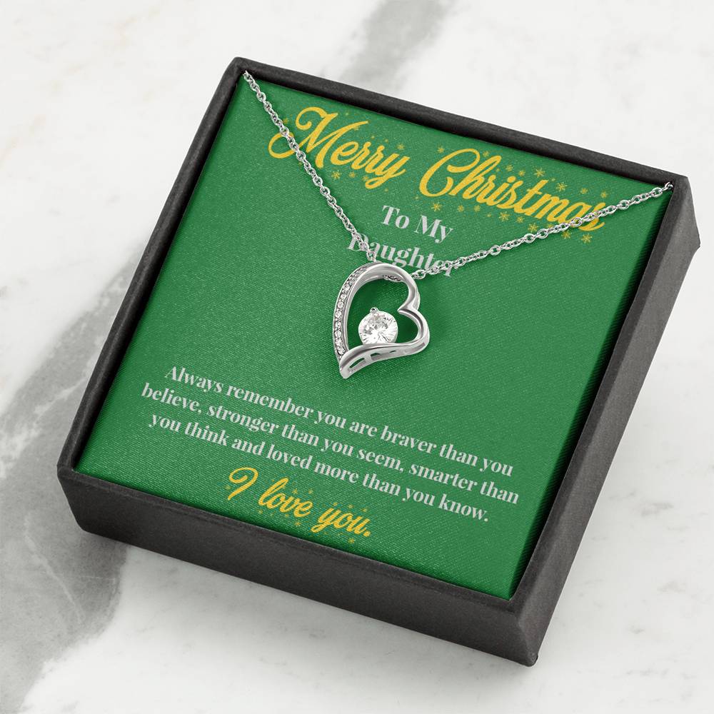 Merry Christmas to My Daughter - Forever Love Necklace - Christmas Gift for Daughter - Necklace for Daughter