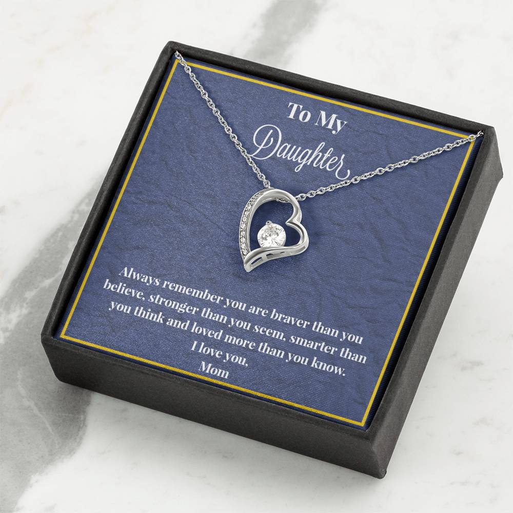 To My Daughter Always Remember Forever Love Necklace