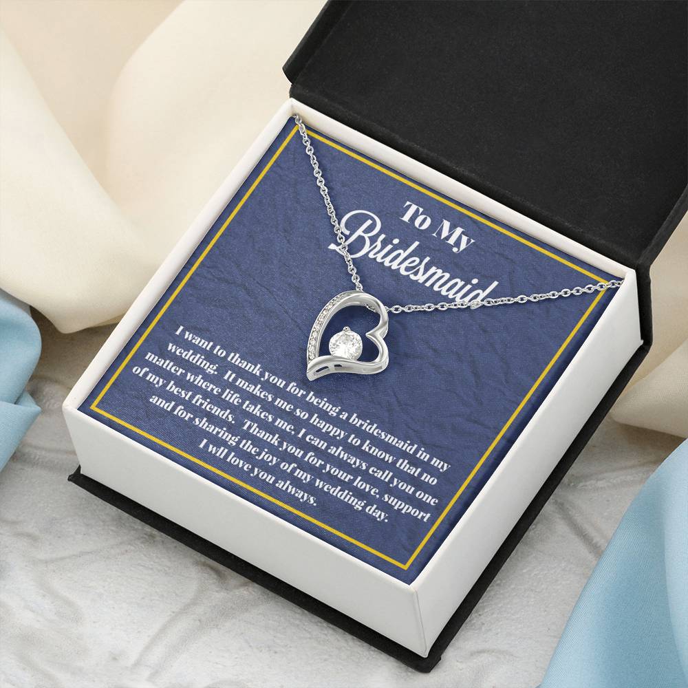 To My Bridesmaid Forever Love Necklace