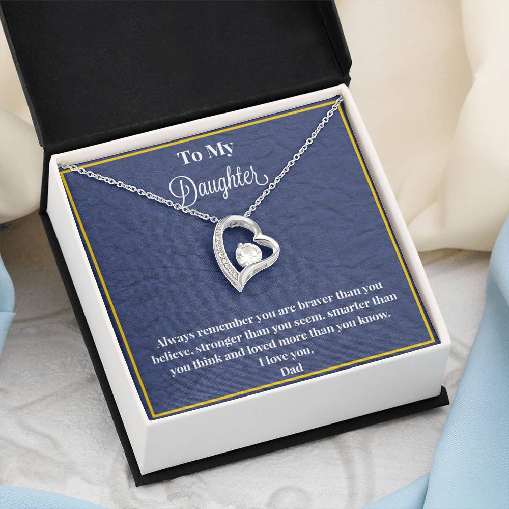 To My Daughter Always Remember Forever Love Necklace
