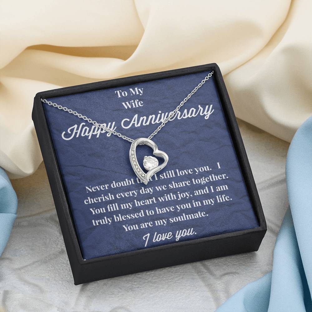 Happy Anniversary To My Wife Forever Love Necklace - Wedding Anniversary Gift - Necklace for Wife