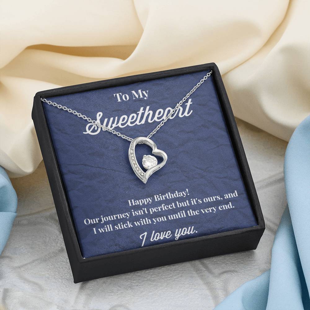 Happy Birthday To My Sweetheart Forever Love Necklace - Sweetheart Necklace - Jewelry for Wife - Necklace for Wife