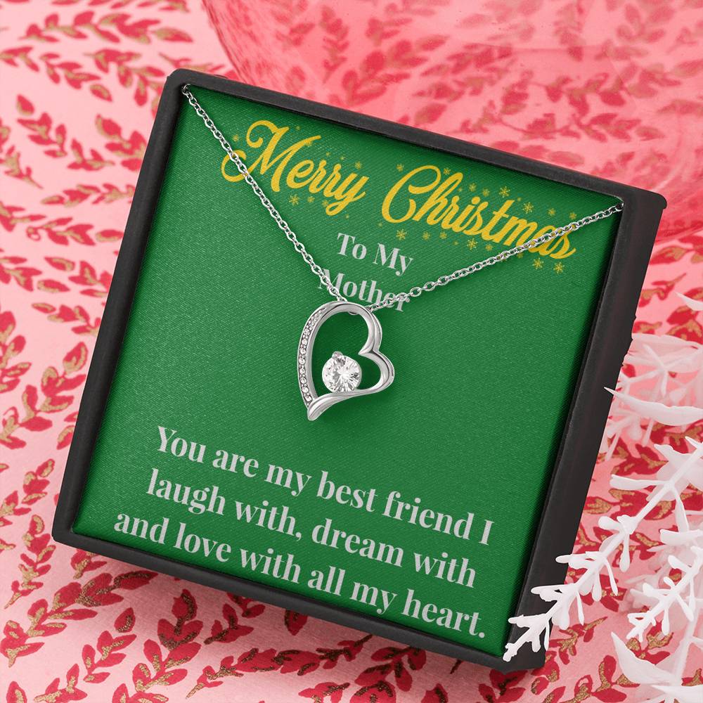 Merry Christmas To My Mother Forever Love Necklace - Gift for Mom - Necklace for Mom