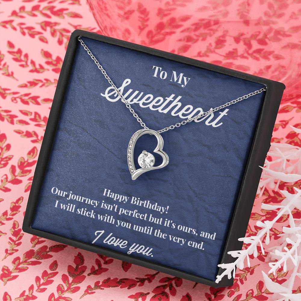 Happy Birthday To My Sweetheart Forever Love Necklace - Sweetheart Necklace - Jewelry for Wife - Necklace for Wife
