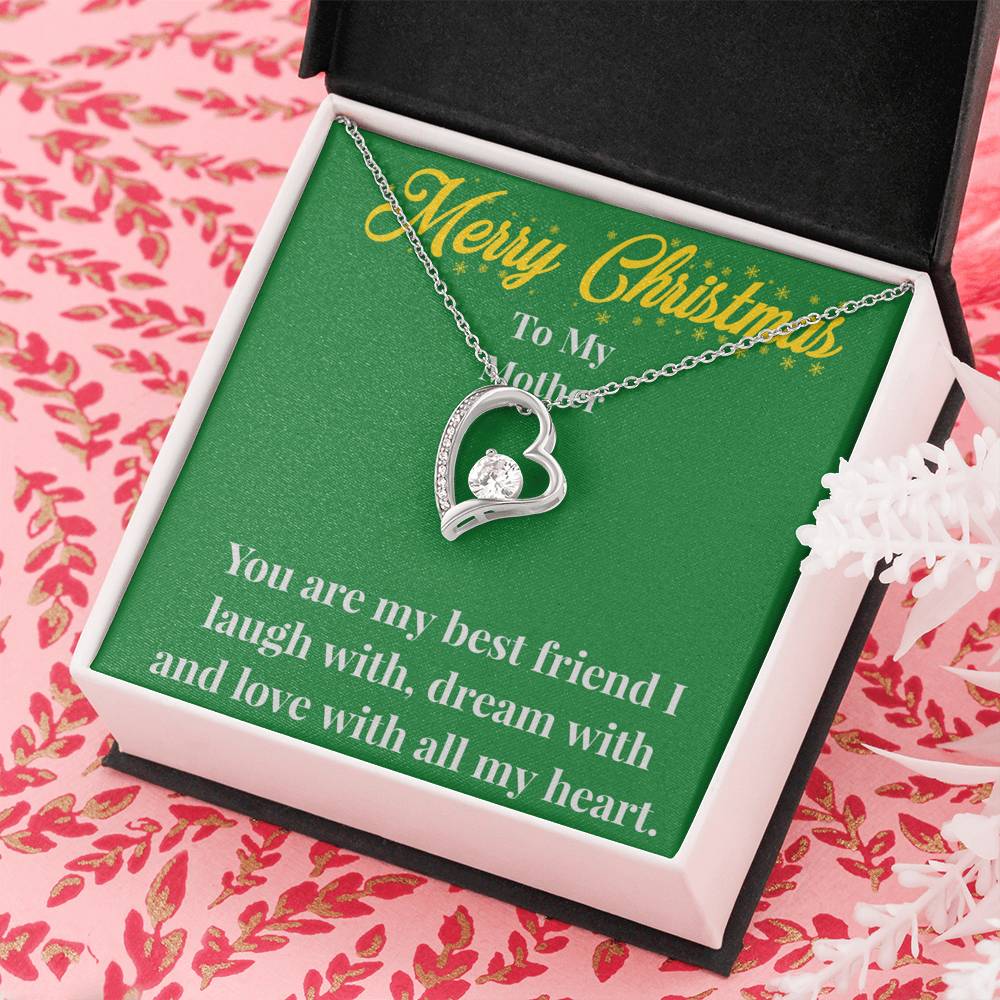 Merry Christmas To My Mother Forever Love Necklace - Gift for Mom - Necklace for Mom