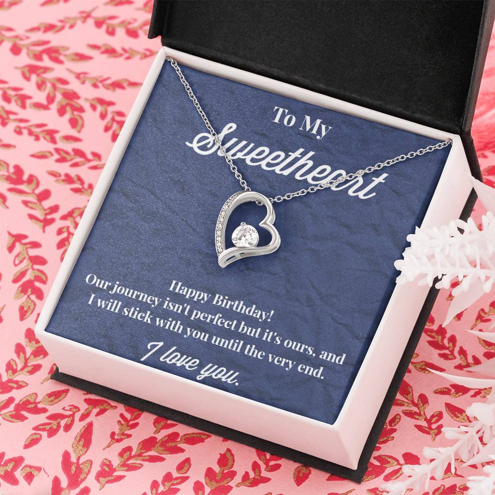 Happy Birthday To My Sweetheart Forever Love Necklace - Sweetheart Necklace - Jewelry for Wife - Necklace for Wife