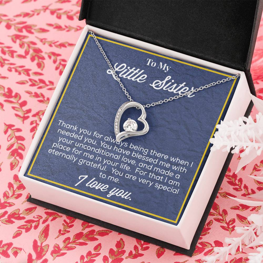 To My Little Sister Forever Love Necklace