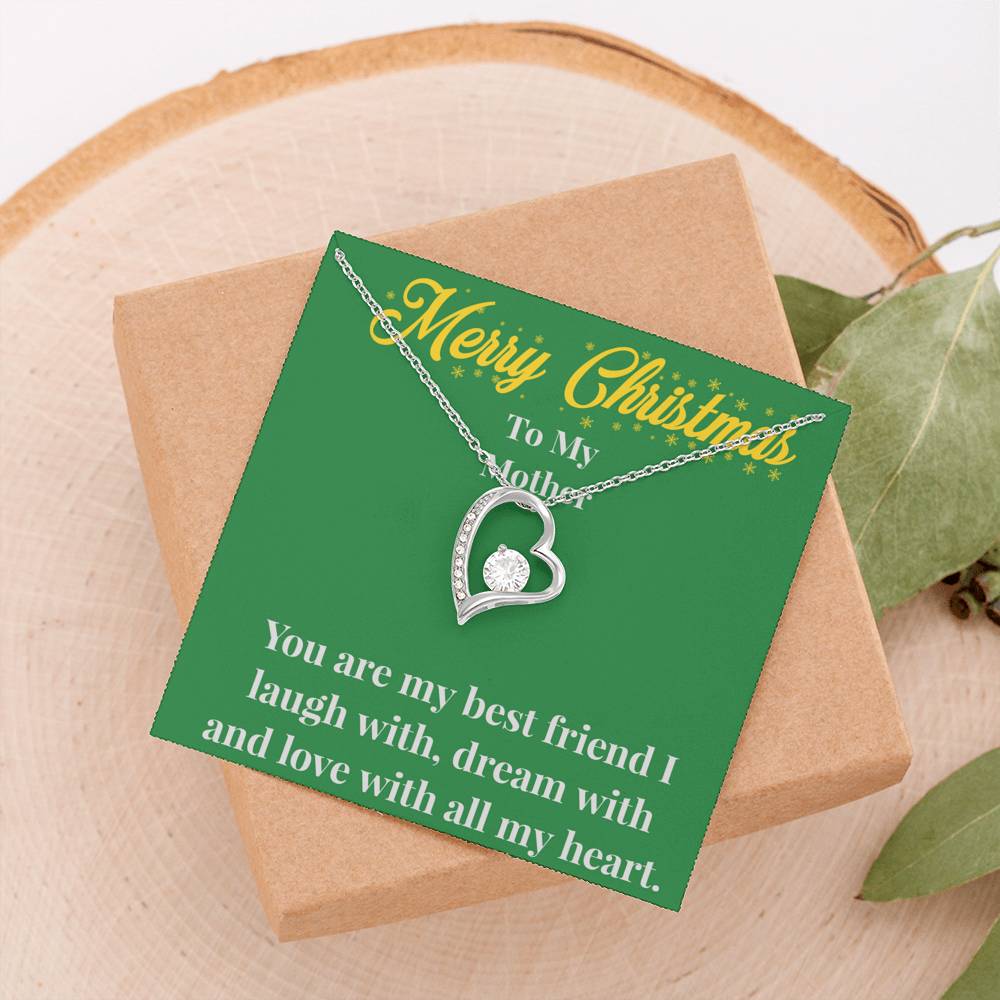 Merry Christmas To My Mother Forever Love Necklace - Gift for Mom - Necklace for Mom