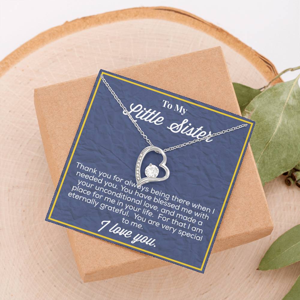 To My Little Sister Forever Love Necklace