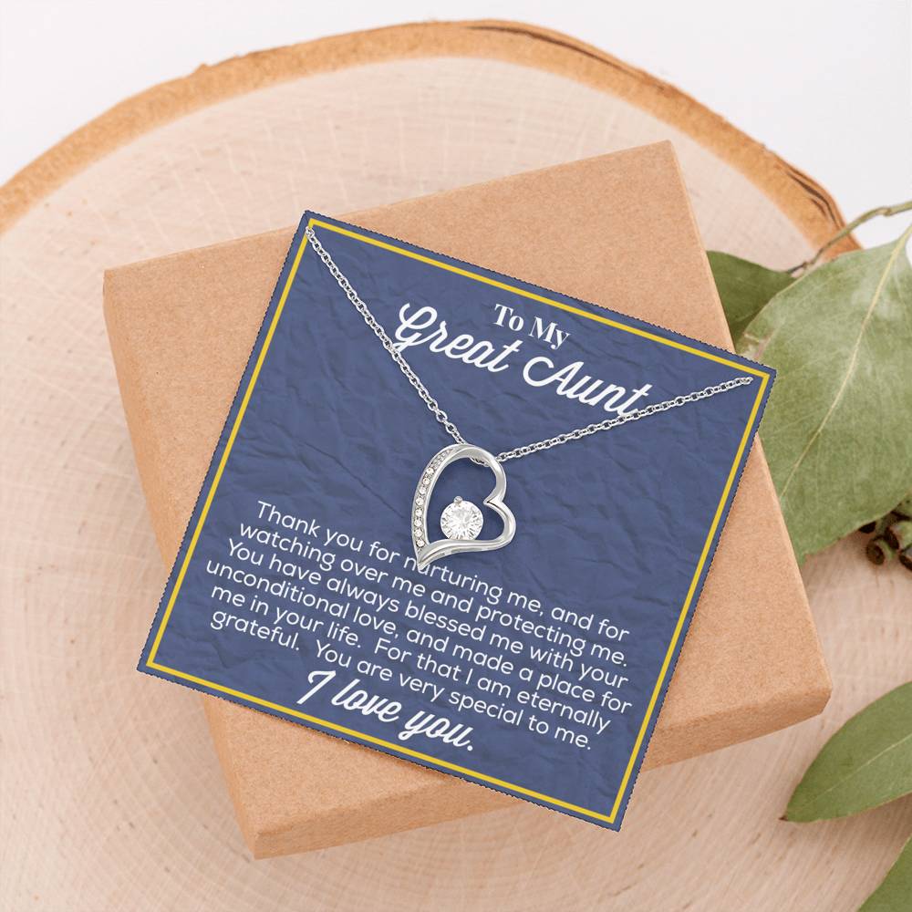 To My Great Aunt Forever Love Necklace
