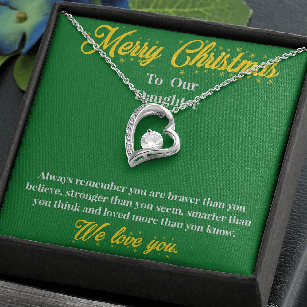 Merry Christmas to Our Daughter - Forever Love Necklace - Christmas Gift for Daughter - Necklace for Daughter