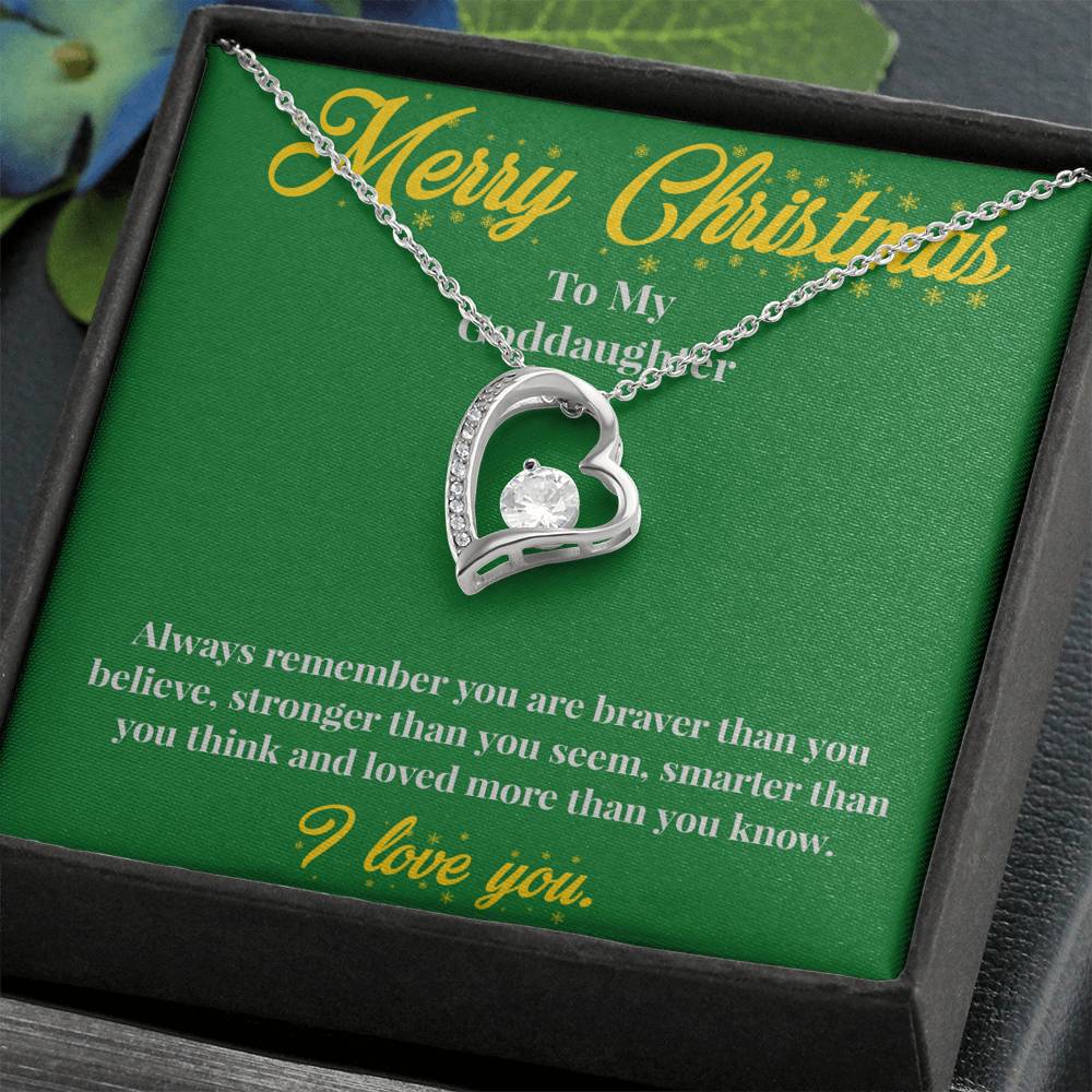 Merry Christmas To My Goddaughter - Forever Love Necklace - Christmas Gift for Goddaughter - Necklace for Goddaughter