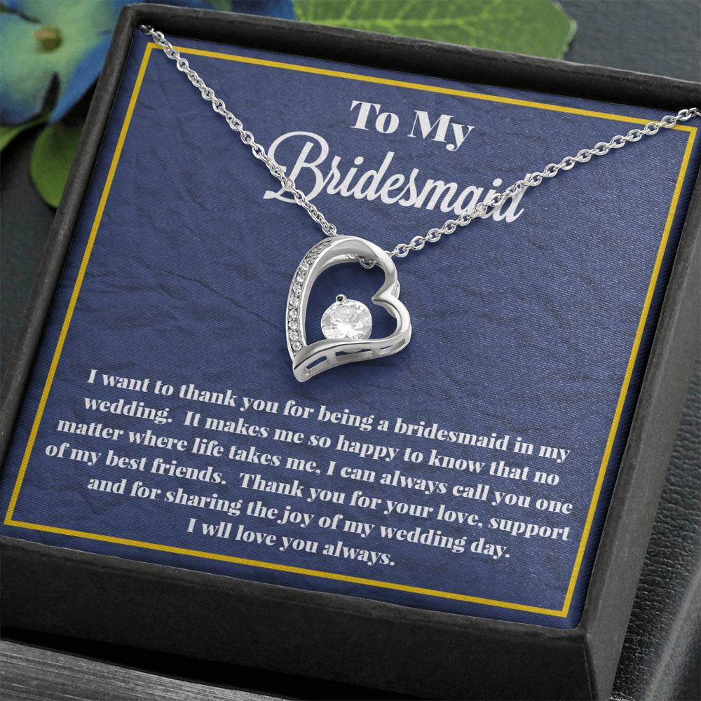 To My Bridesmaid Forever Love Necklace