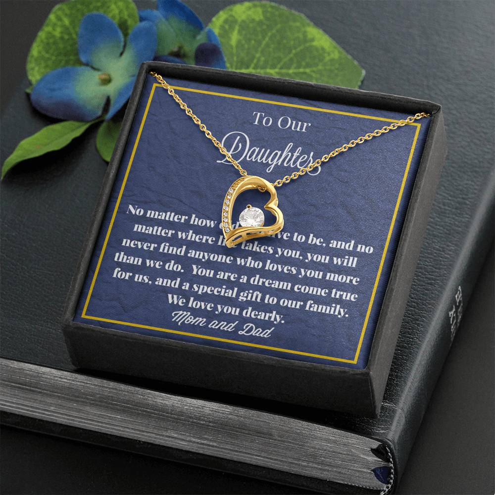 To Our Daughter Double Hearts Necklace