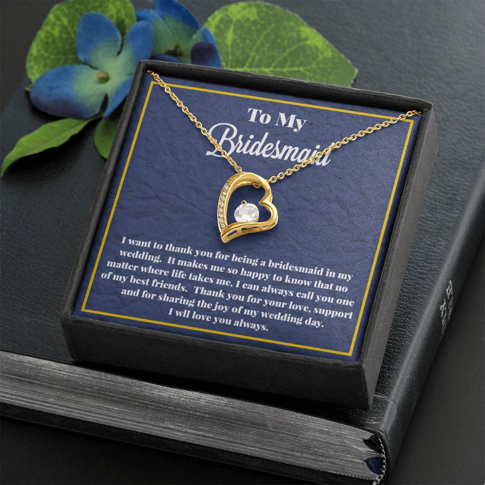 To My Bridesmaid Forever Love Necklace