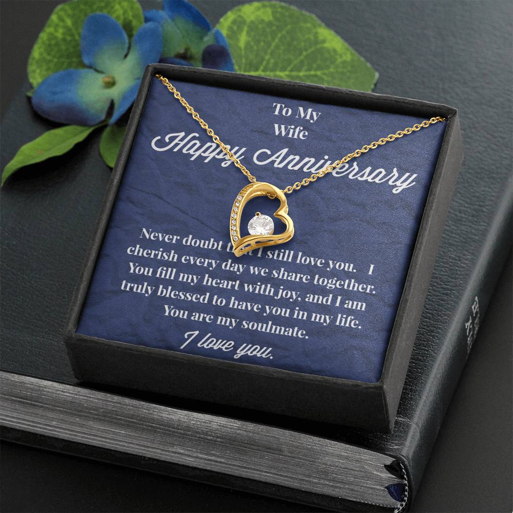 Happy Anniversary To My Wife Forever Love Necklace - Wedding Anniversary Gift - Necklace for Wife