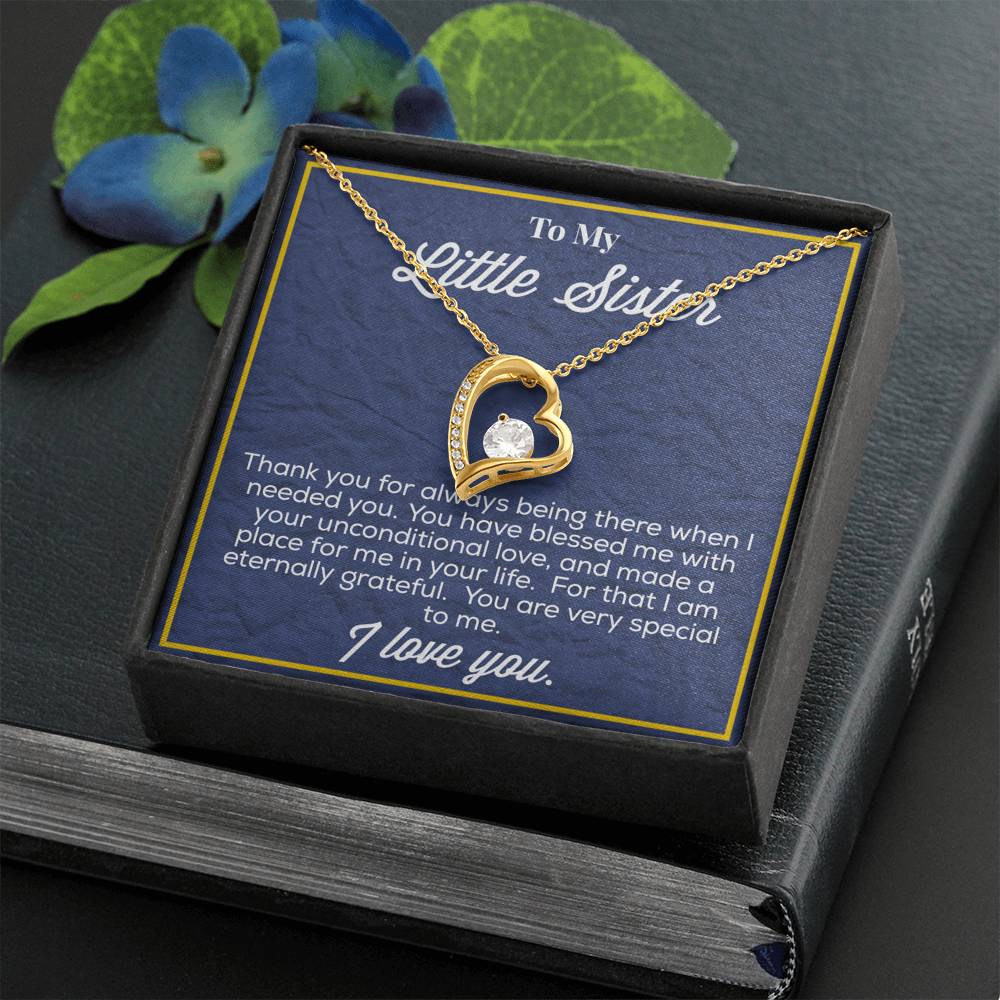 To My Little Sister Forever Love Necklace