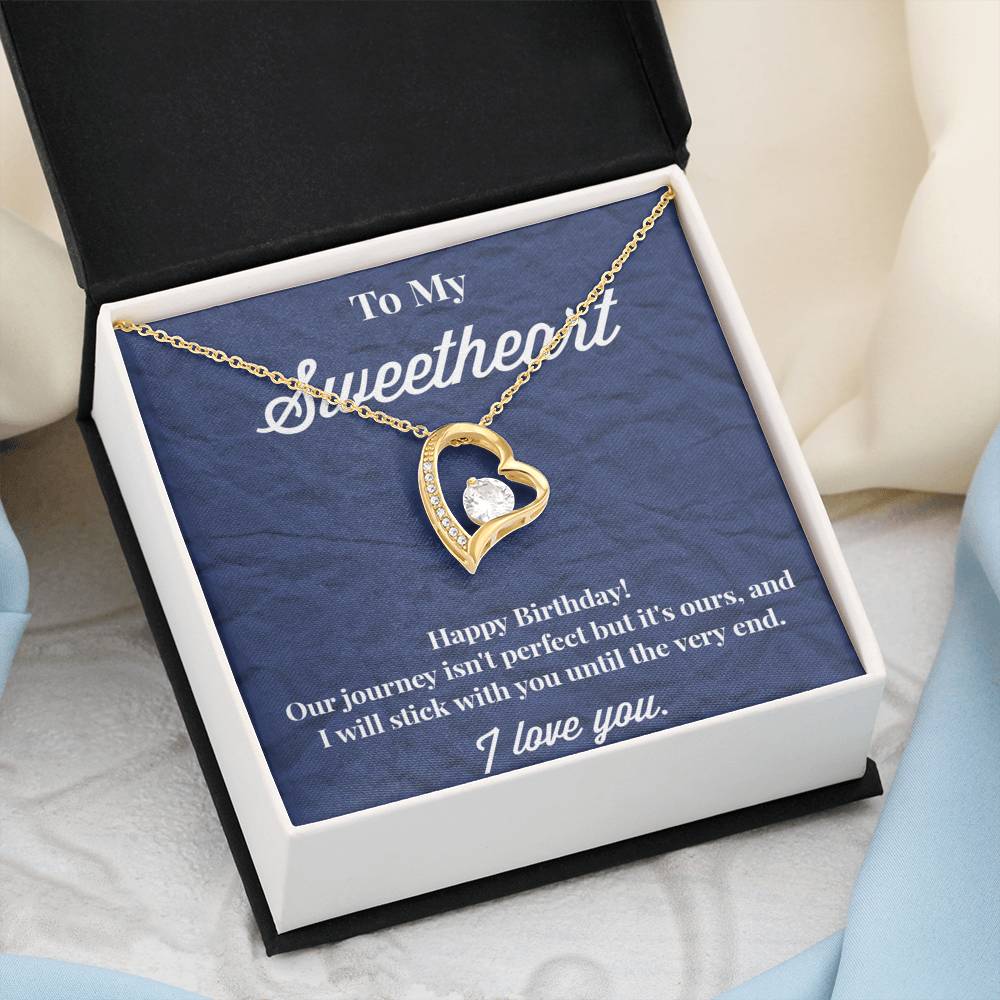 Happy Birthday To My Sweetheart Forever Love Necklace - Sweetheart Necklace - Jewelry for Wife - Necklace for Wife