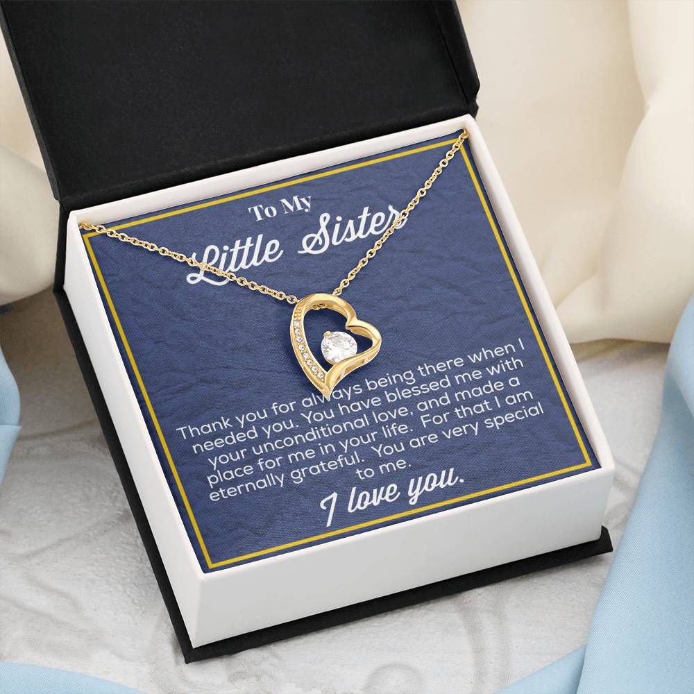 To My Little Sister Forever Love Necklace