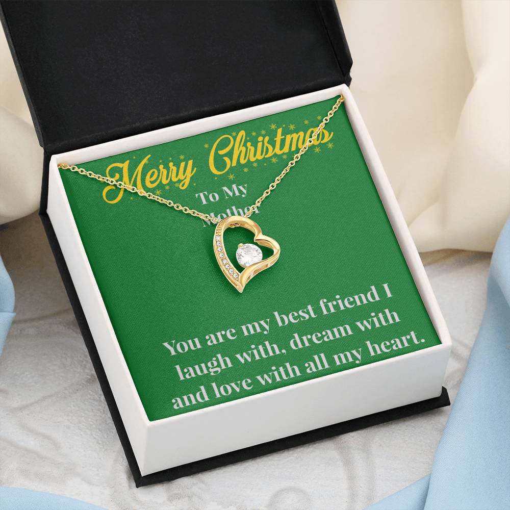 Merry Christmas To My Mother Forever Love Necklace - Gift for Mom - Necklace for Mom
