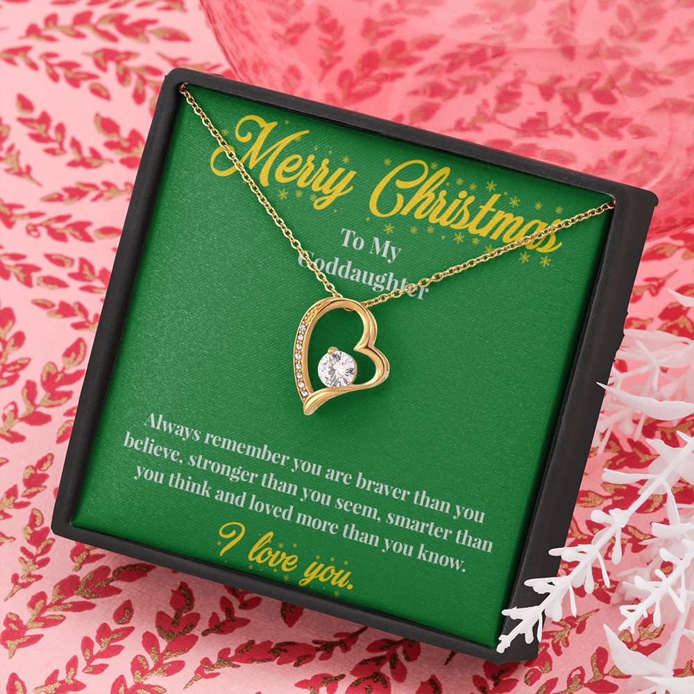 Merry Christmas To My Goddaughter - Forever Love Necklace - Christmas Gift for Goddaughter - Necklace for Goddaughter