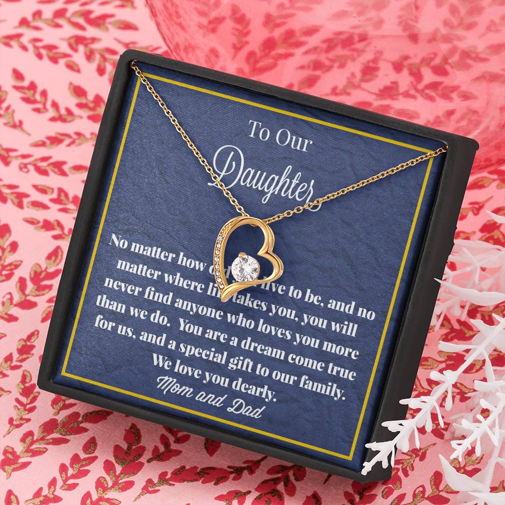 To Our Daughter Double Hearts Necklace
