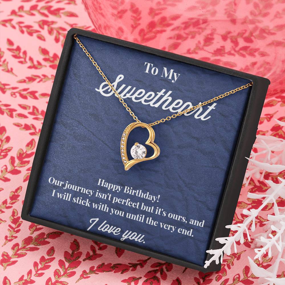 Happy Birthday To My Sweetheart Forever Love Necklace - Sweetheart Necklace - Jewelry for Wife - Necklace for Wife