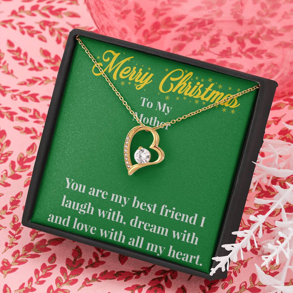 Merry Christmas To My Mother Forever Love Necklace - Gift for Mom - Necklace for Mom