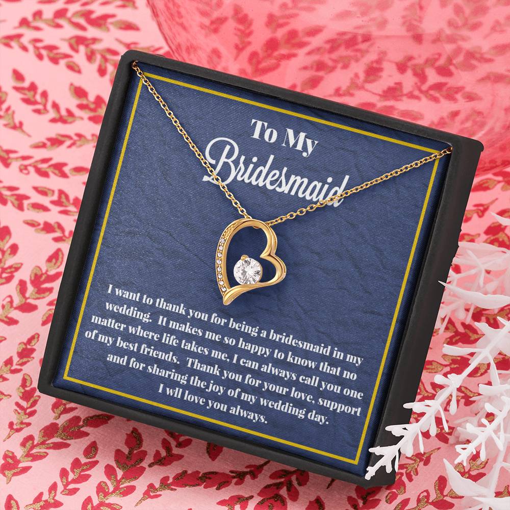 To My Bridesmaid Forever Love Necklace