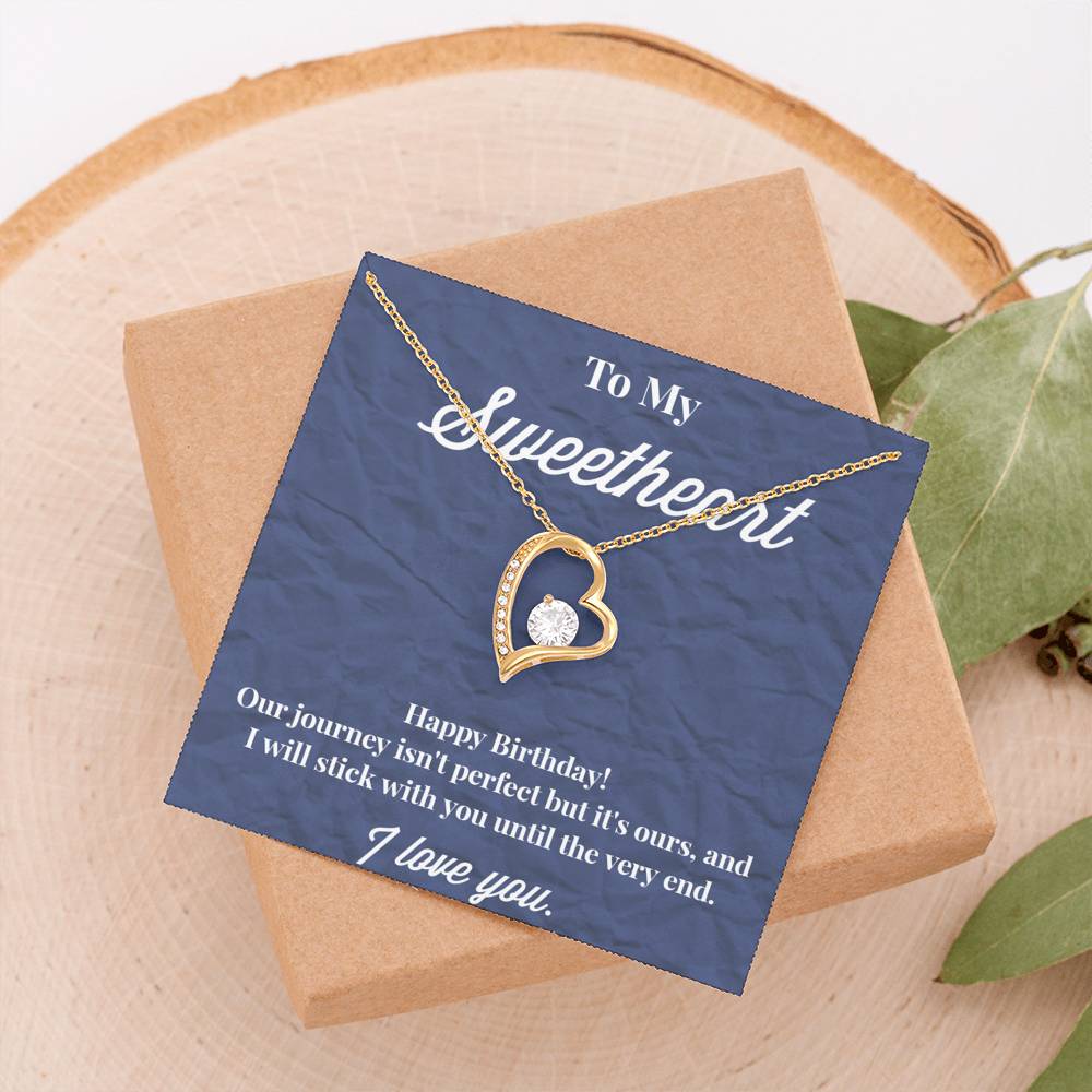 Happy Birthday To My Sweetheart Forever Love Necklace - Sweetheart Necklace - Jewelry for Wife - Necklace for Wife