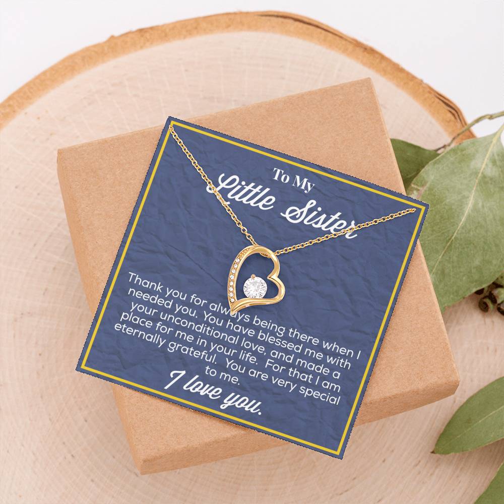 To My Little Sister Forever Love Necklace