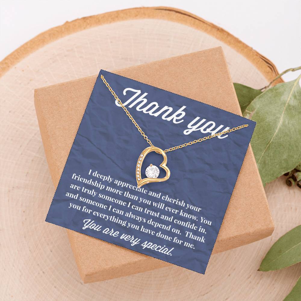 Thank You Forever Love Necklace - Thank You Gift - Necklace for Friend