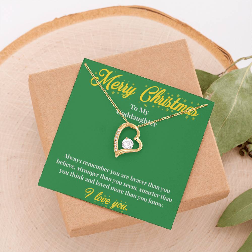 Merry Christmas To My Goddaughter - Forever Love Necklace - Christmas Gift for Goddaughter - Necklace for Goddaughter