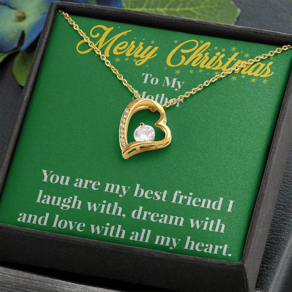 Merry Christmas To My Mother Forever Love Necklace - Gift for Mom - Necklace for Mom