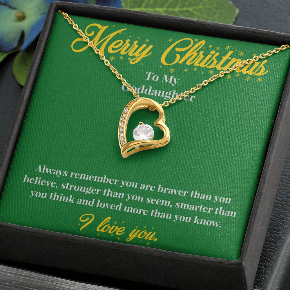 Merry Christmas To My Goddaughter - Forever Love Necklace - Christmas Gift for Goddaughter - Necklace for Goddaughter