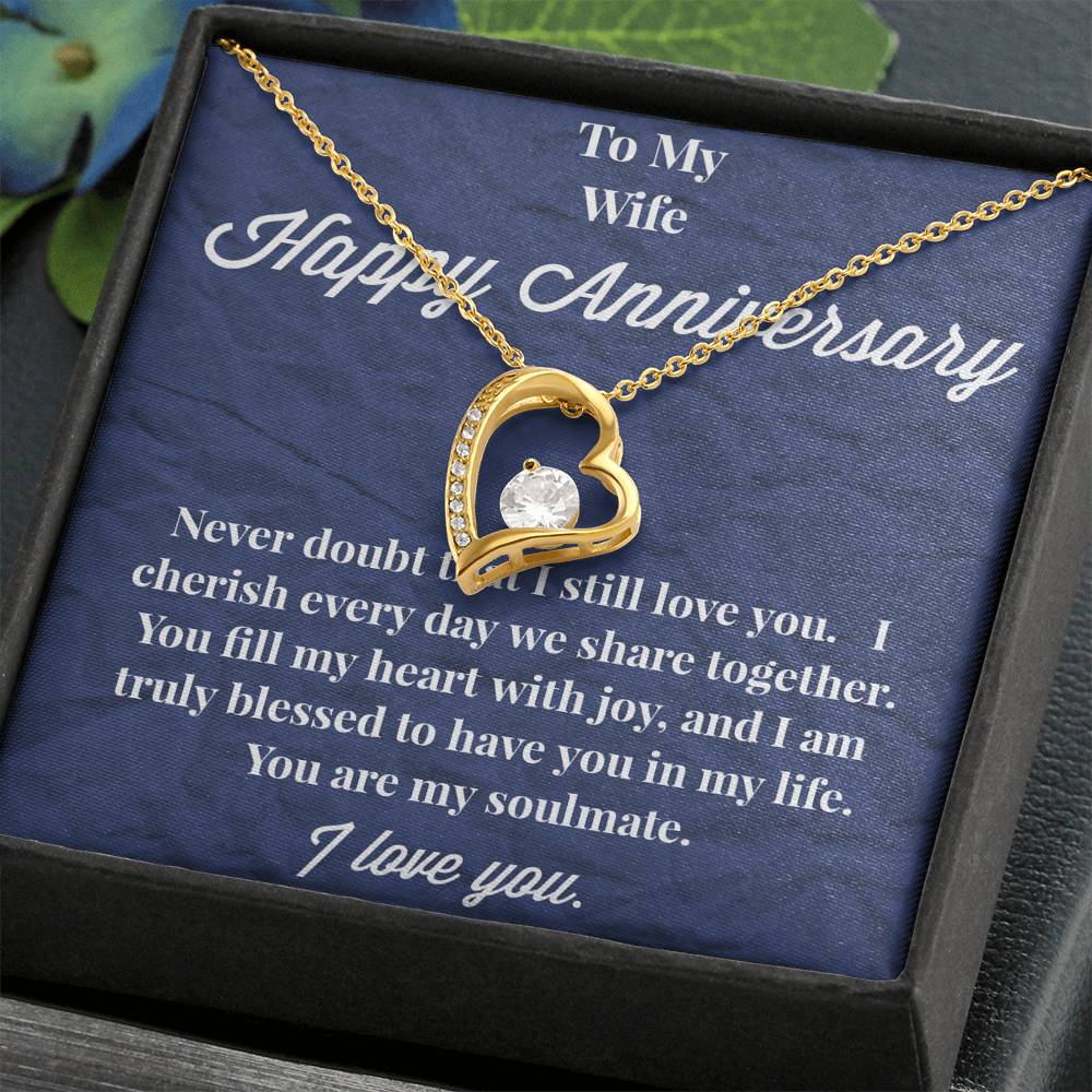 Happy Anniversary To My Wife Forever Love Necklace - Wedding Anniversary Gift - Necklace for Wife