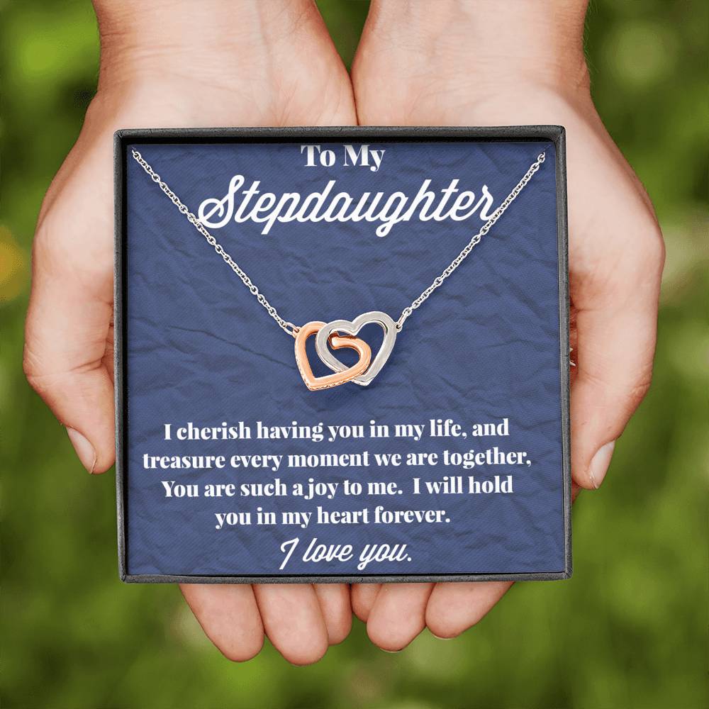 To My Stepdaughter Interlocking Hearts Necklace