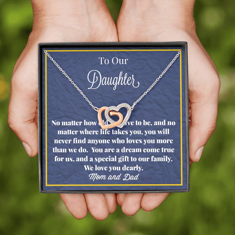 To Our Daughter Interlocking Hearts Necklace