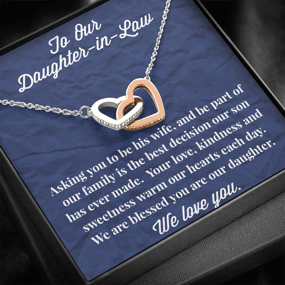 To Our Daughter-in-Law Interlocking Hearts Necklace - Gift for Daughter - Necklace for Daughter-in-Law