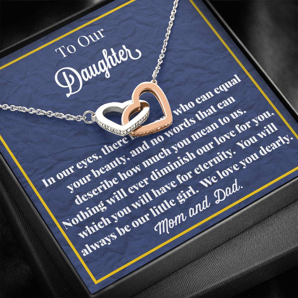To My Daughter Interlocking Hearts Necklace